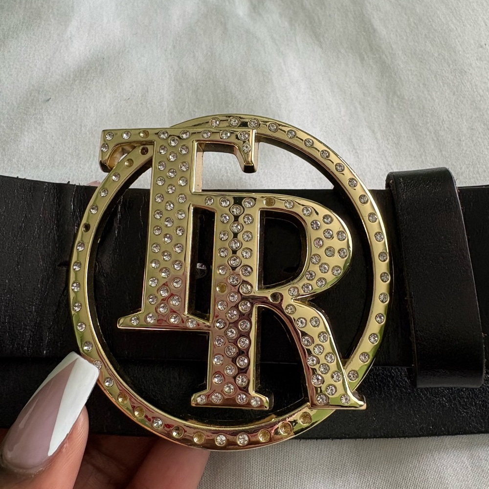 True Religion Black Leather Belt - Picture 3 of 6